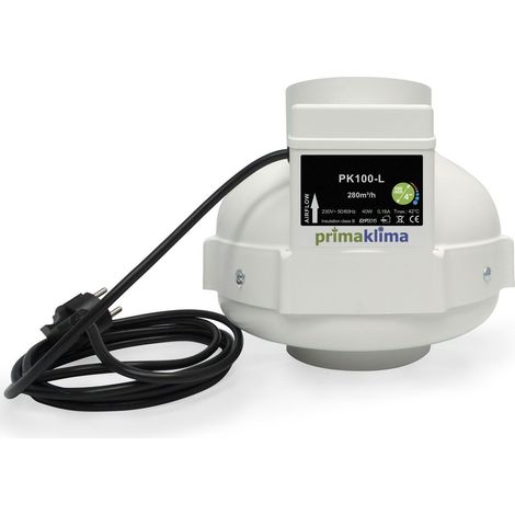 Extracteur d'air 280 m3/h - 1 vitesse - diamètre 100mm - Prima Klima