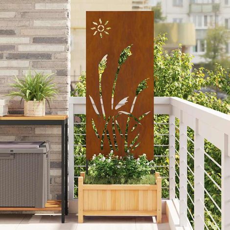 vidaXL Garden Privacy Screen Rusty 50 x 140 cm Weathering Steel
