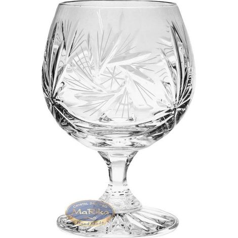 Copas de coñac de cristal MaRika de 250 ml con molinillo decorado a mano: elegancia y distinción en cada detalle.