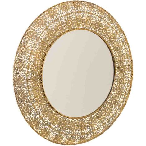 Espejo de metal dorado 83x4.5x83