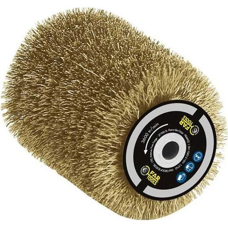 Brosse fil laitonne 0,3mm O80mm - L 100mm pour decaper/degriser