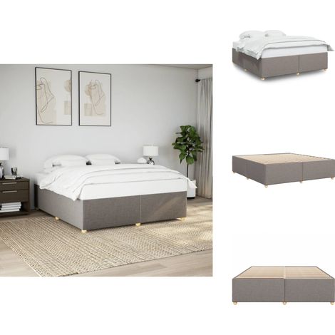 Bettgestell ohne Matratze Taupe 180x200 cm Stoff - Bettgestell - Bettgestelle - Bett - Betten (1/5)
