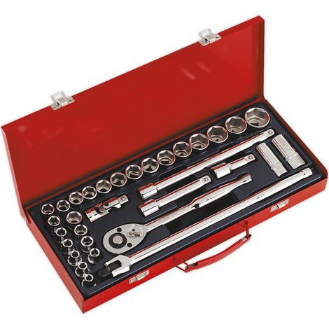 Sealey Premier Metric/Imperial Socket Set 1/2""Sq Drive 32pc AK693