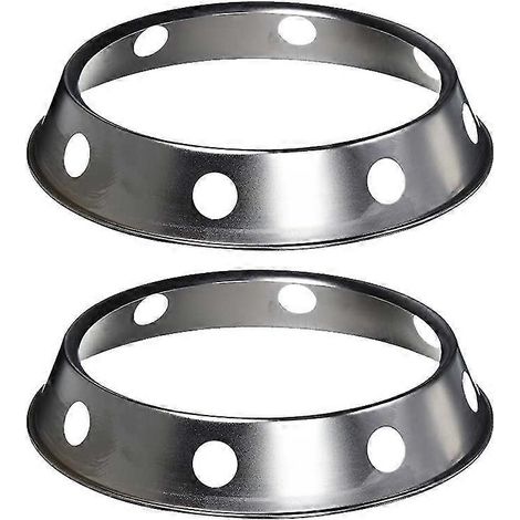 2 anneaux pour wok en acier inoxydable, fond rond métallique, taille universelle 10,43 x 11,8 pouces. (1/4)