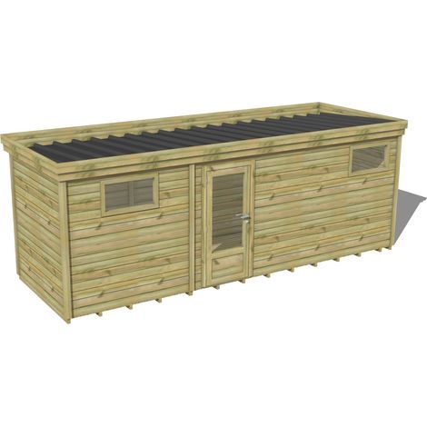 ABRI DE JARDIN bois traité 27mm, 6,9x2,1m, 15m2, Plancher (1/3)