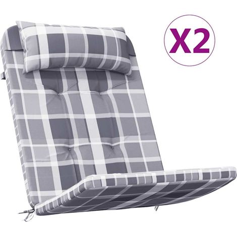 Maison Exclusive - Cuscini Sedia Adirondack 2 pz a Quadri Grigio in Tessuto Oxford (1/5)