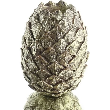 Teelichthalter in Zapfenform Ø 11 cm Höhe 14 cm antik-gold