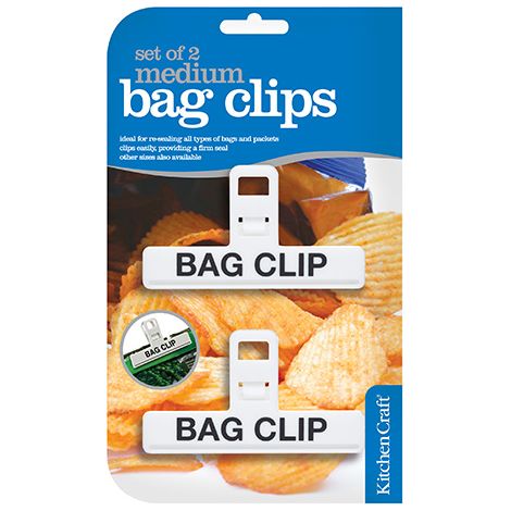 KitchenCraft Set of Two Medium Plastic Bag Clips