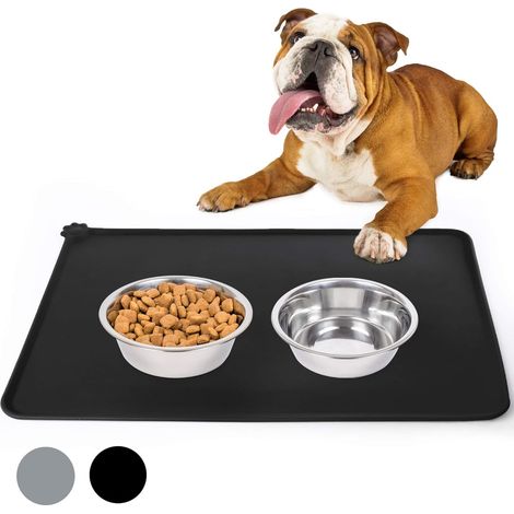 Tapis Alimentation - Silicone Alimentaire - 47 x 30 cm - Rebords Surélevés - Antidérapant - Pour Gamelles Chien Chat - 1 Pièce (1/5)