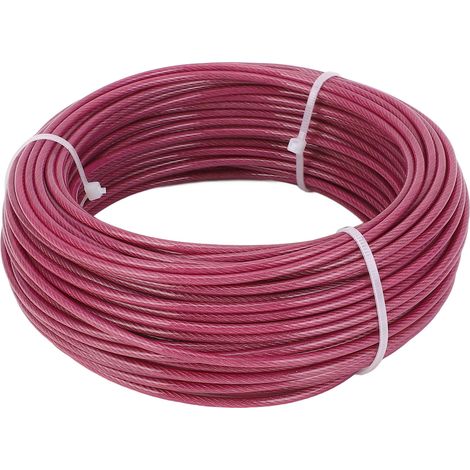 Kit tendeur cable acier inox 304 mult usage 30m 3mm violet pour treillage plantes grimpantes vignes ligne linge lumieres exterieur 5 crochets 12 boulons 10 gamelles 24 vis (1/5)