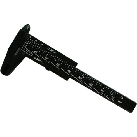 Mini pied à coulisse en plastique noir, 80 mm, pour la mesure de (1/5)