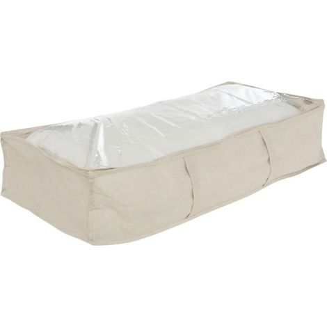Housse de Rangement Dessous de Lit "Dressy" 100cm Beige (1/3)