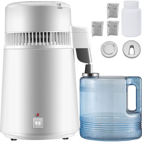 Distillateur d'eau 4L inox 750W avec bouteille de collecte, idéal pour bureaux et maisons. (1/5)