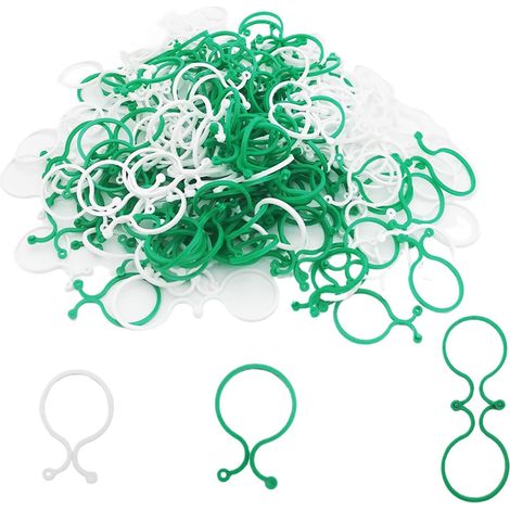 200 pcs Clips de Jardin Support, Support pour Plantes Clips Twisty Plante Anneaux, pour Les Plantes grimpantes (Vert+blanc)