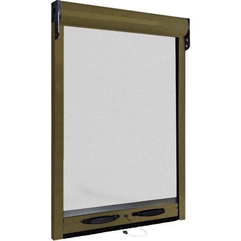 Zanzariere A Rullo Scorrevole Verticale 140x160 Riducibile Cassonetto 32 mm Bronzo (1/5)