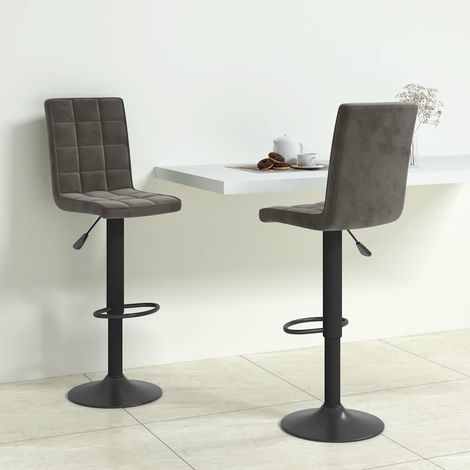 vidaXL Taburetes de cocina 2 unidades terciopelo gris oscuro (1/5)