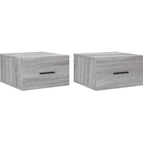 Mesitas de noche de pared 2 uds color gris Sonoma 35x35x20 cm vidaXL (1/5)