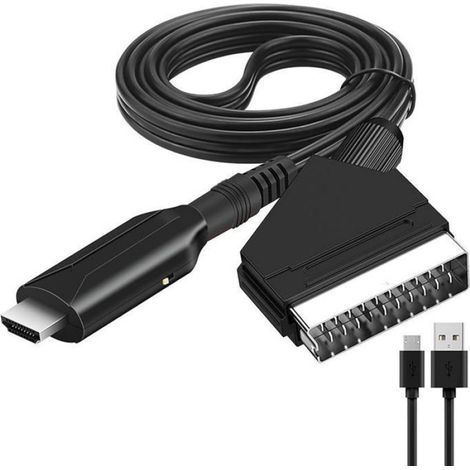 Adaptateur Péritel vers HDMI, Convertisseur Péritel vers HDMI avec câble HDMI, Scart vers Hdmi Convertisseur, pour Full HD TV (1/4)