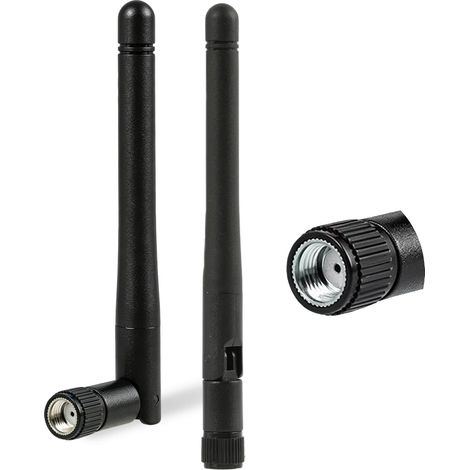 2 PCS Antenne WiFi Bi-Bande 2.4GHz 5GHz 5.8GHz, 3dBi MIMO avec Connecteur RP-SMA Mâle Omnidirectionnelle,Compatible avec Routeur WiFi, Caméra Sécuritaire IP, FPV, Réseau PCIE sans Fil (1/5)