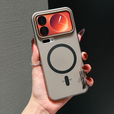 Étui de protection ultra-fin, mat et semi-transparent pour la recharge sans fil (Xiaomi 15T Pro, noir)