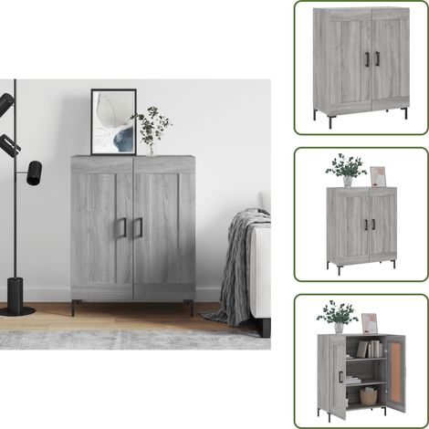 Sideboard Grau Sonoma 69,5x34x90 cm Holzwerkstoff - Sideboard - Wohnzimmermöbel - Holzmöbel - Grau - Schreibtisch (1/5)