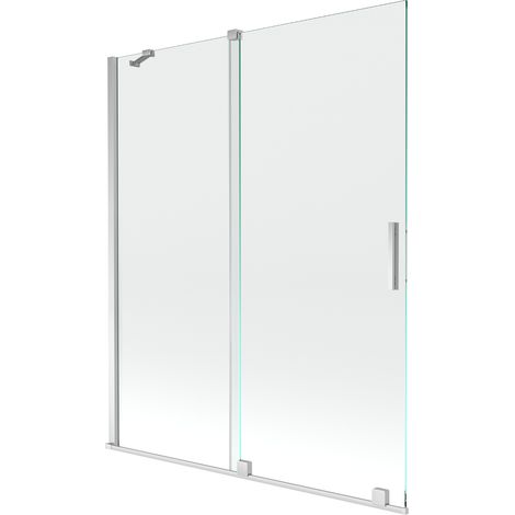 Mexen Velar paratia per vasca da bagno a 2 ante scorrevole 140 x 150 cm, trasparente, cromo - 896-140-000-01-01 (1/5)