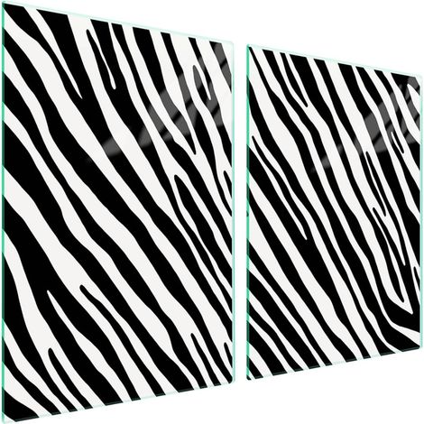 Plaque de protection en verre pour poêle 2x45x52 Zebra (1/5)
