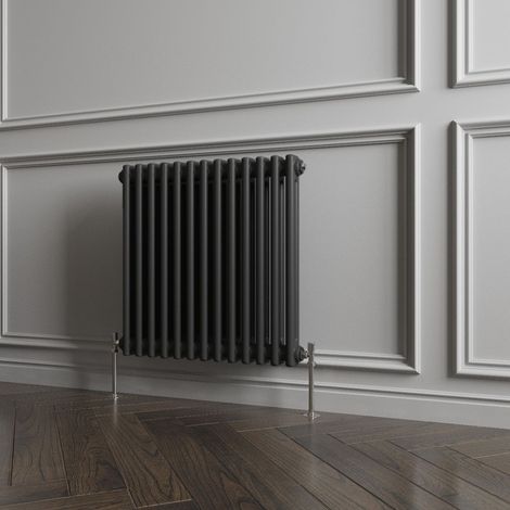 Biubiubath Traditional Cast Iron Style Radiator Horizontal 2 Column Black 600x605mm
