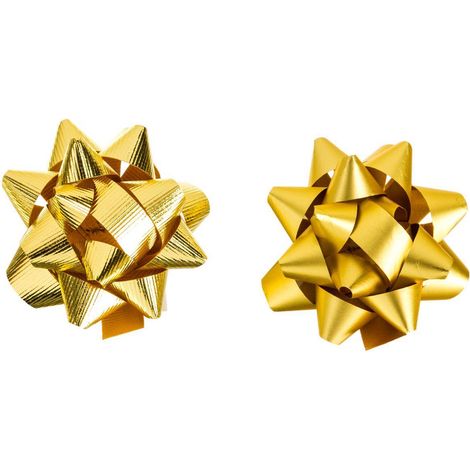Set aus 15 oder 20 Sternen aus metalisiertem Bolduc - Groß golden (1/5)