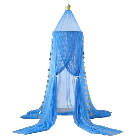 Marineblaues Prinzessinnen-Kuppel-Moskitonetz-Bettbaldachin mit Krone, Bettzelt-Dekoration für Ankleidezimmer, Lesezimmer, Spielezimmer