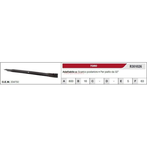 Lama TORO trattorino tagliaerba rasaerba tosaerba piatto da 32" R301026