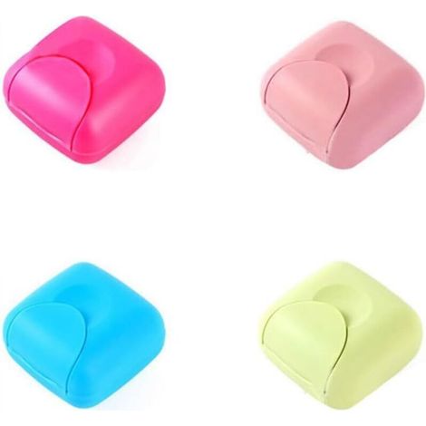 [NON UTILIZZATO] Portasapone da viaggio, 4 pezzi, portasapone con coperchio, portasapone in plastica impermeabile per bagno, lavandino, viaggio