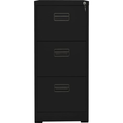 Maison Exclusive - Armario archivador de acero negro 46x62x102,5