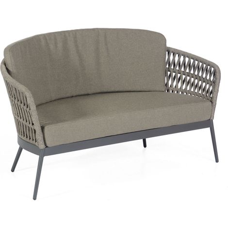Sonnenpartner Loungesofa Advokat Aluminium mit Polyrope grau Relaxsofa Garten-Sofa