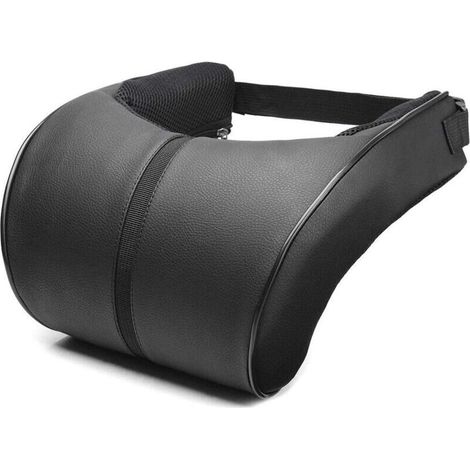 Cuscino poggiatesta per auto: memory foam, similpelle nera, comfort ergonomico, uso quotidiano
