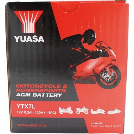 Yuasa batteria yuasa ytx7l precaricata sigillata batteria moto convenzionale 12 v capacità affidabile resistente vibrazioni (1/5)