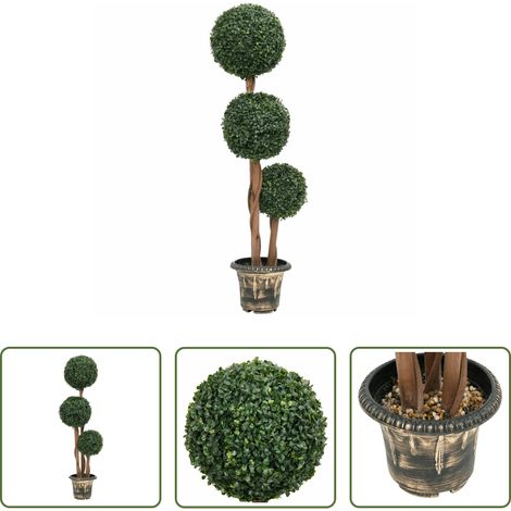 Buis artificiel -  Plante de buis artificiel avec pot Forme de boule Vert 119 cm (1/5)