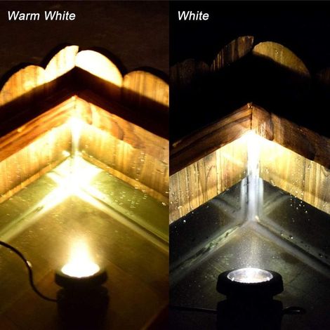 Lampe à LED extérieur, Lumières Solaires de Bassin, Projecteurs de Piscine Solaires étanches, éclairage sous-Marin, Décoration Maison, pour Jardin Fontaines Fontaine sous-Marine(Blanc Chaud)