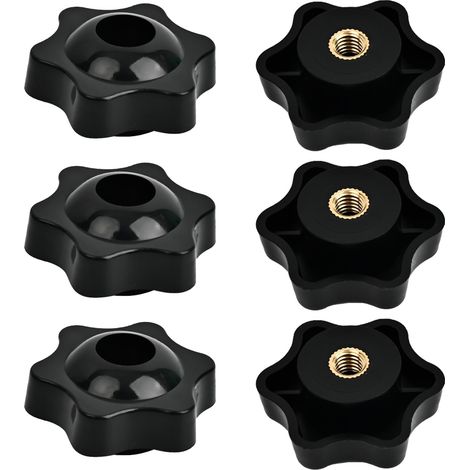 Écrous de serrage M6 x 38mm, lot de 6 écrous étoile poignée en plastique Écrou papillon pour machines, systèmes, équipements de fitness, meubles, machines-outils (1/5)