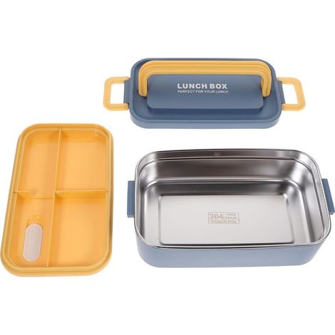Boîte à bento en acier inoxydable compartiments, hermétique et (1/5)