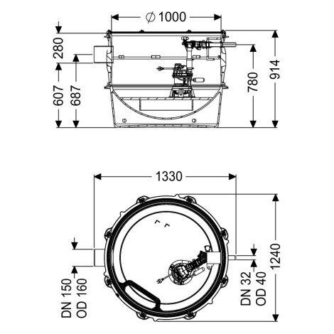 -Pumpstation Aquapump XL Mono, GTF 1200-S3, Schwimmer