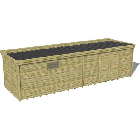ABRI DE JARDIN bois traité 27mm, 9,1x2,6m, 24m2, Plancher (1/3)