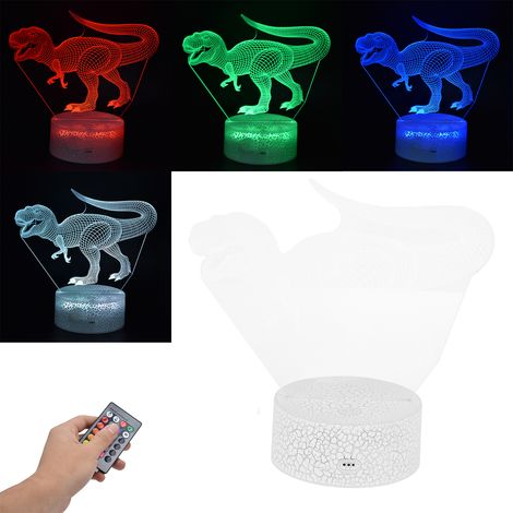 Dinosaurier-Nachtlicht, 16 Farben, 4 Modi, 3D-Lampe mit Fernbedienung, Kindergeburtstagsgeschenk (1/5)