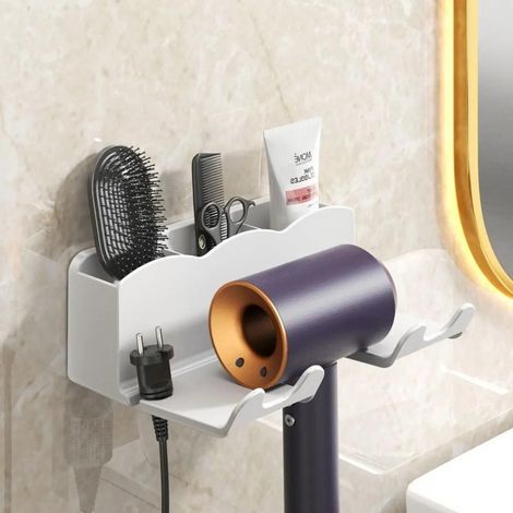 Estantería de baño de acero inoxidable para montaje en pared, ideal para guardar productos de belleza, ahorra espacio y tiene un diseño moderno y elegante. (1/5)