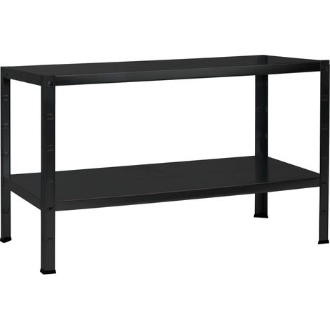 SCHULTE Regalwelt Rayonnage emboîtable avec 2 tablettes PowerMAX, charge utile 65 kg, 43x120x40 cm (HxLxP), noir structuré, rayonnage de stockage, rayonnage d’atelier, rayonnage de cave, rayonnage de  (1/3)