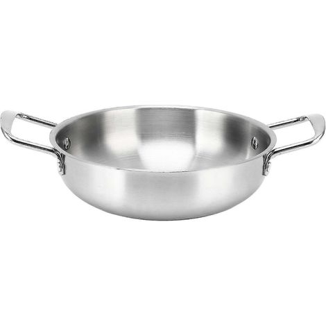 Mini marmite en acier inoxydable avec double poignée, pour soupe sur cuisinière à gaz, pour fruits de mer, 18 cm, durable, facile à nettoyer, antiadhésive, idéale pour la cuisine maison. (1/5)