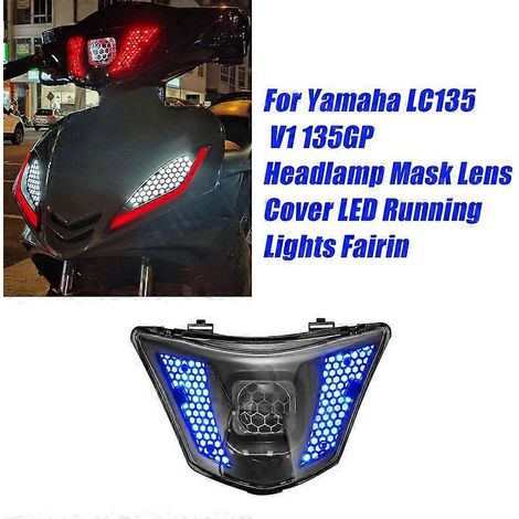 Phare de moto avec feux de position à LED bleues et carénage -- (1/2)
