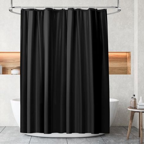 Solidchoice，Impermeable y duradera，Negra，180 x 180 cm，Apta para cabina de ducha (1/5)