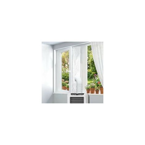 Joint de Fenetre pour Climatiseur Mobile, 400cm Kit Fenetre Climatiseur Mobile pour Divers d'échappement, Imperméable Calfeutrage Fenêtres Accessoire Climatiseurs Facile à Installer (1/5)