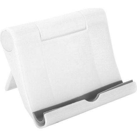 Support de Téléphone Universel Pliable, Porte-Téléphone de Bureau avec Base Anti-Glisse pour Mobile et Tablette, Blanc (1/5)